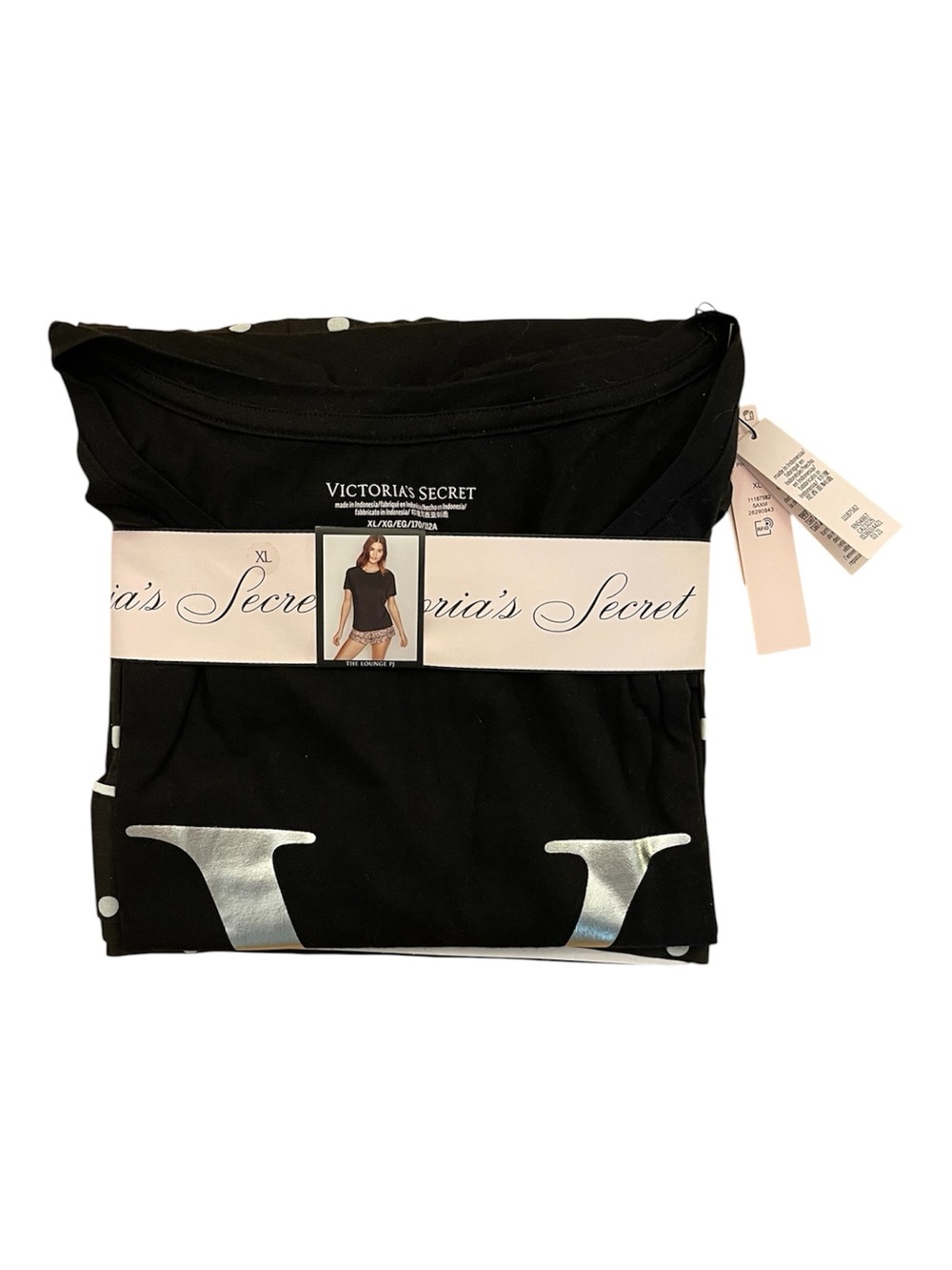 Victoria's Secret Black Polka Dot Lounge Pajama Set